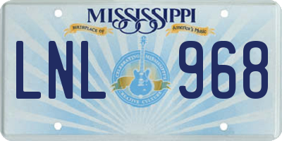MS license plate LNL968