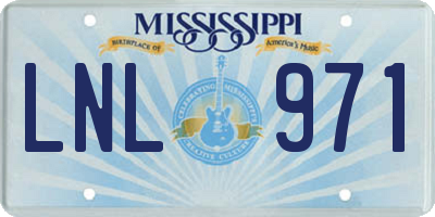 MS license plate LNL971