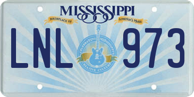 MS license plate LNL973