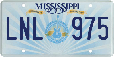 MS license plate LNL975