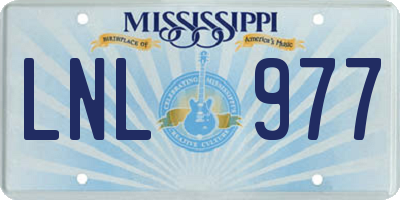 MS license plate LNL977