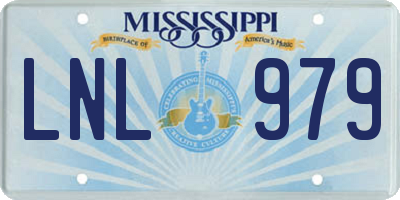MS license plate LNL979