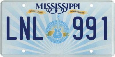 MS license plate LNL991