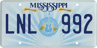 MS license plate LNL992