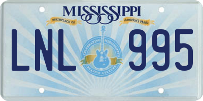 MS license plate LNL995
