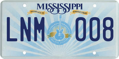 MS license plate LNM008