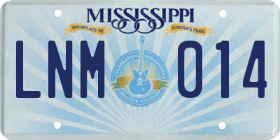 MS license plate LNM014