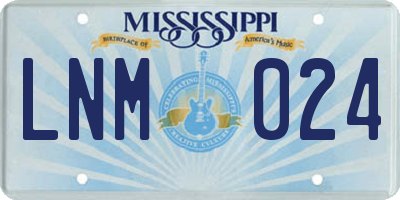 MS license plate LNM024