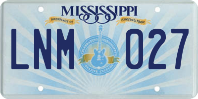 MS license plate LNM027