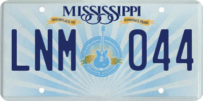 MS license plate LNM044