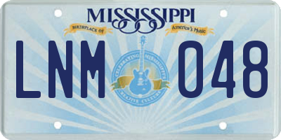 MS license plate LNM048
