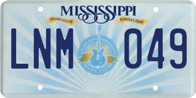 MS license plate LNM049
