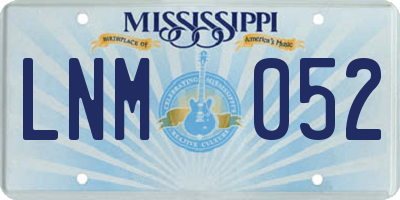 MS license plate LNM052
