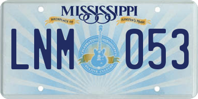 MS license plate LNM053