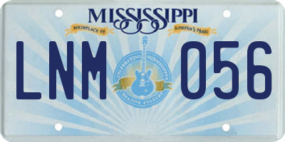 MS license plate LNM056