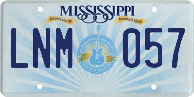 MS license plate LNM057