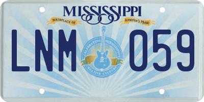 MS license plate LNM059