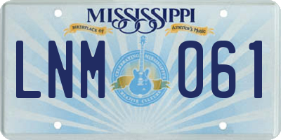 MS license plate LNM061