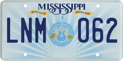 MS license plate LNM062
