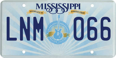 MS license plate LNM066