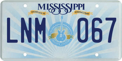 MS license plate LNM067