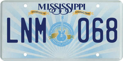 MS license plate LNM068