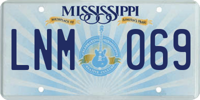 MS license plate LNM069