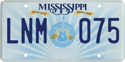 MS license plate LNM075