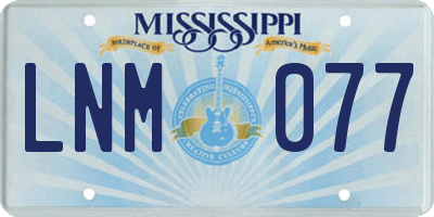 MS license plate LNM077