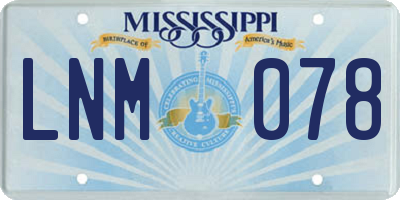 MS license plate LNM078
