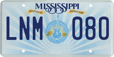 MS license plate LNM080