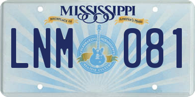 MS license plate LNM081