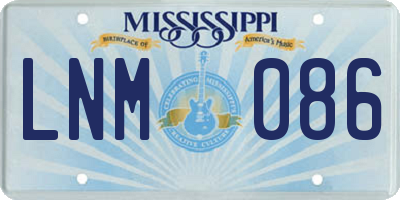MS license plate LNM086