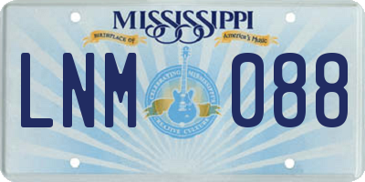 MS license plate LNM088