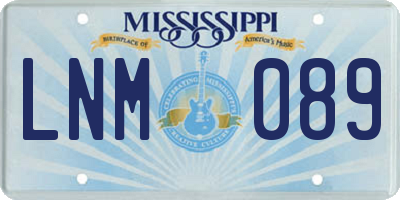 MS license plate LNM089
