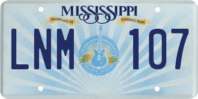 MS license plate LNM107