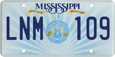 MS license plate LNM109
