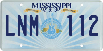 MS license plate LNM112