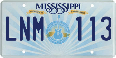 MS license plate LNM113