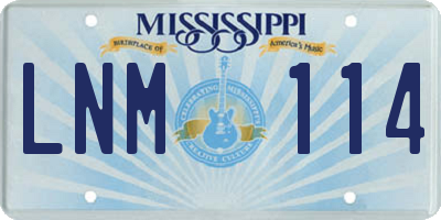 MS license plate LNM114