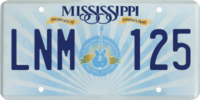 MS license plate LNM125