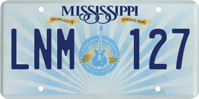 MS license plate LNM127