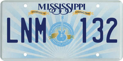 MS license plate LNM132