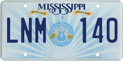 MS license plate LNM140