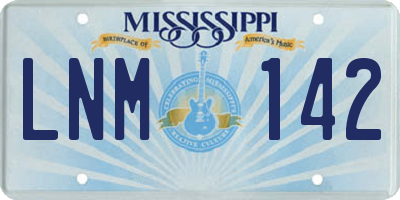 MS license plate LNM142