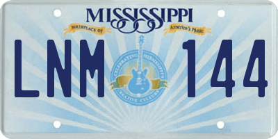MS license plate LNM144