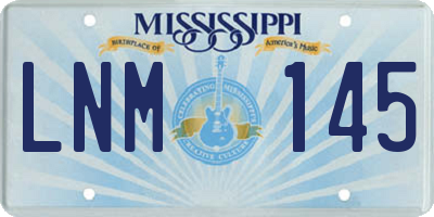 MS license plate LNM145