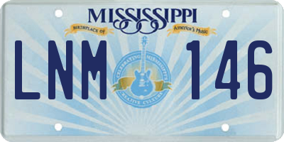 MS license plate LNM146