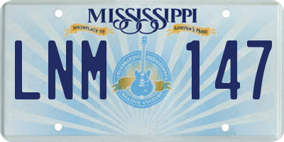 MS license plate LNM147