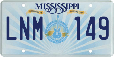 MS license plate LNM149
